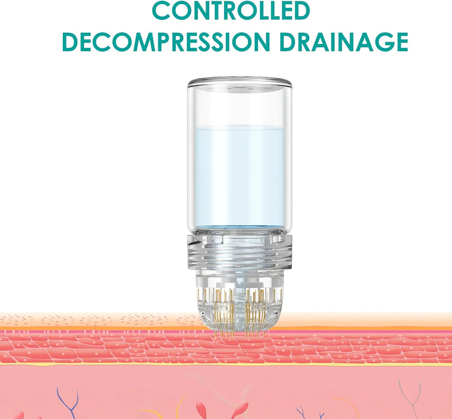 Hydra Needle 20 Derma Stamp Microneedling Pen With 6pcs Replacement Head With 7pcs anti-aging Serum