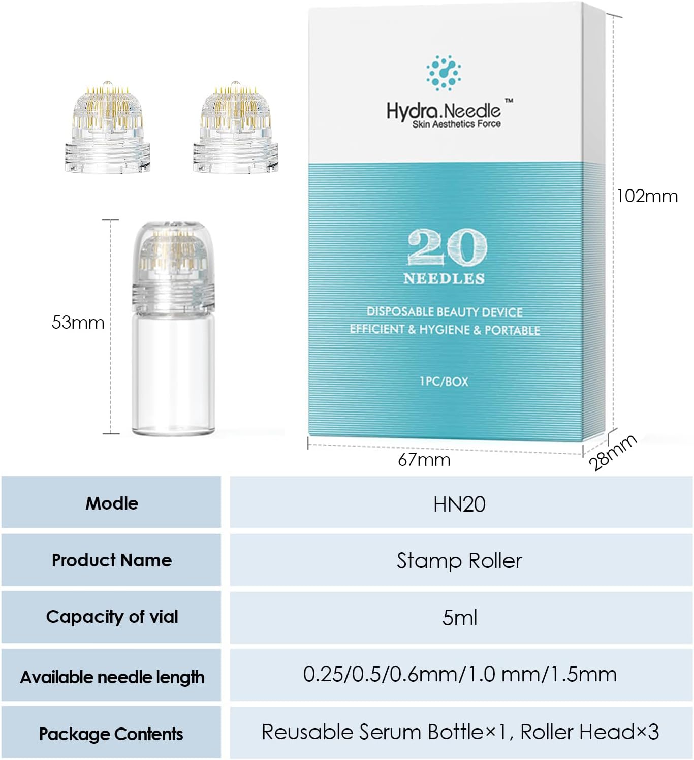 Derma Stamp Hydra Needle 20 With 4PCS Replace Head