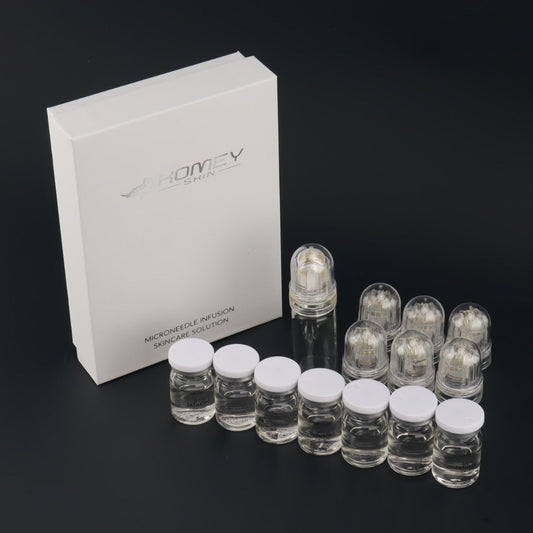 1pcs Hydra Needle 64 Derma Stamp With 6pcs Microneedling Replacement Head With 7pcs Anti-Aging Serum