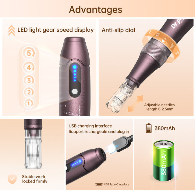 Dr.Pen A10 Wireless Microneedling Pen With 10 Replacement Cartridges
