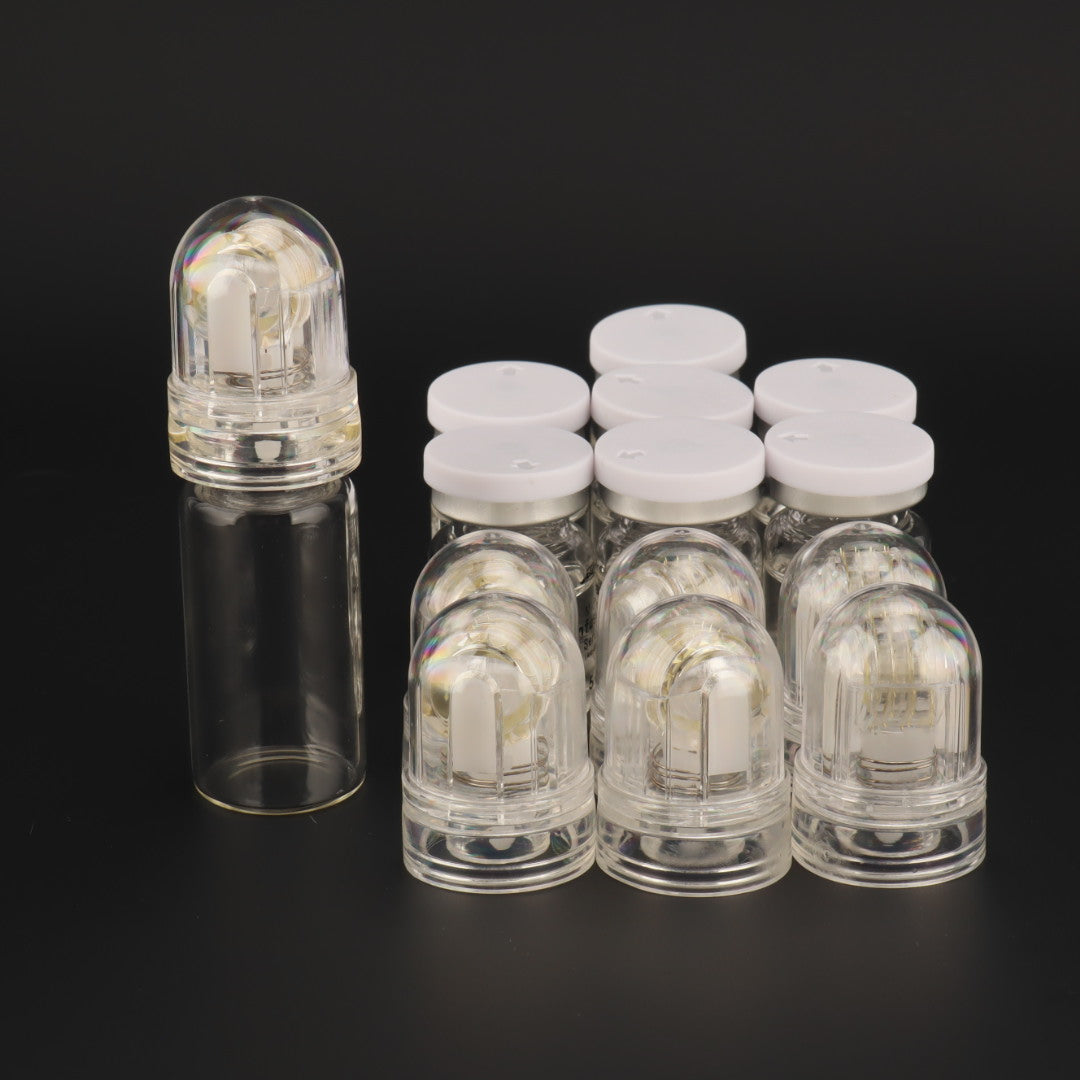 1pcs Hydra Needle 64 Derma Stamp With 6pcs Microneedling Replacement Head With 7pcs Anti-Aging Serum
